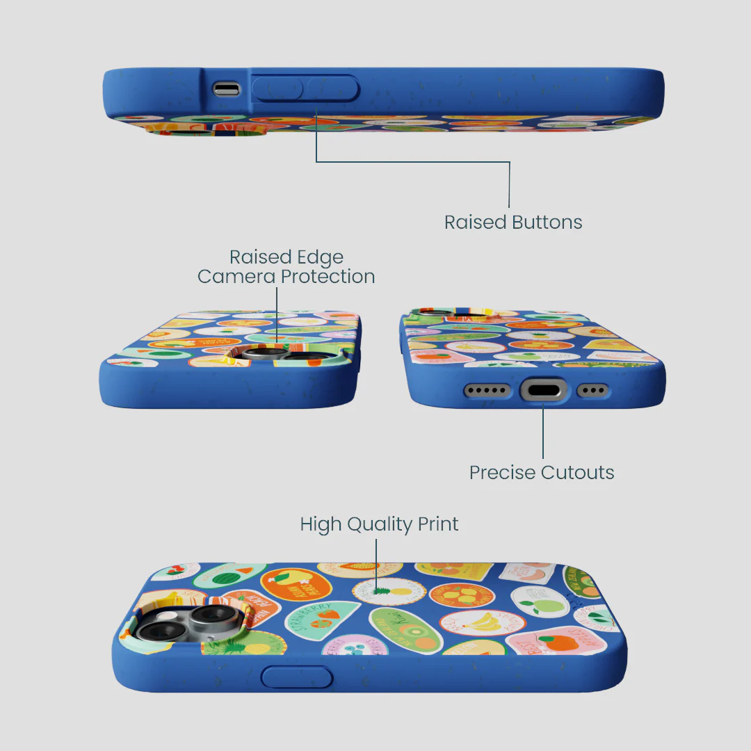 Electric Blue Frutti Club iPhone 15 Case - Image 3