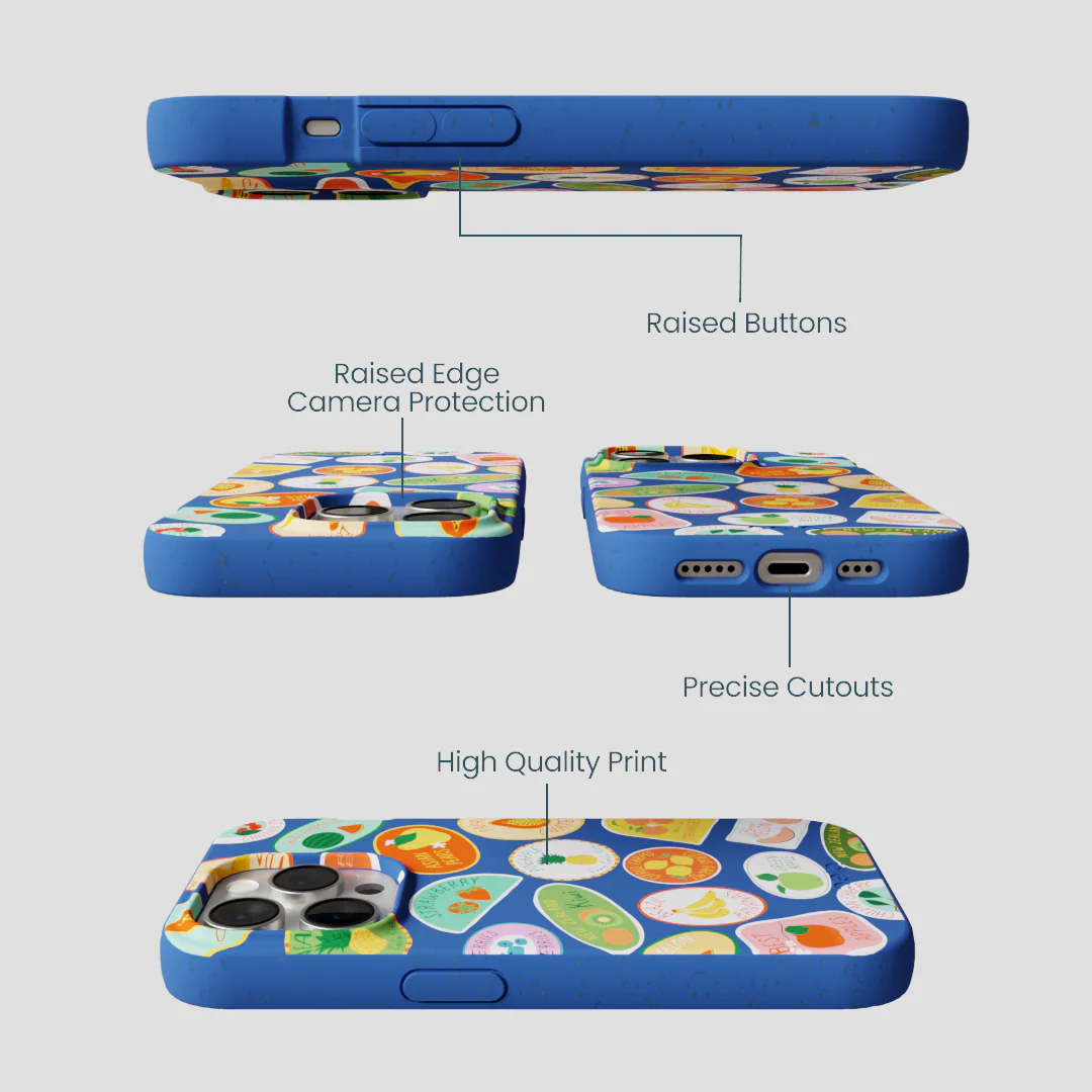 Electric Blue Frutti Club iPhone 15 Pro Case - Image 3