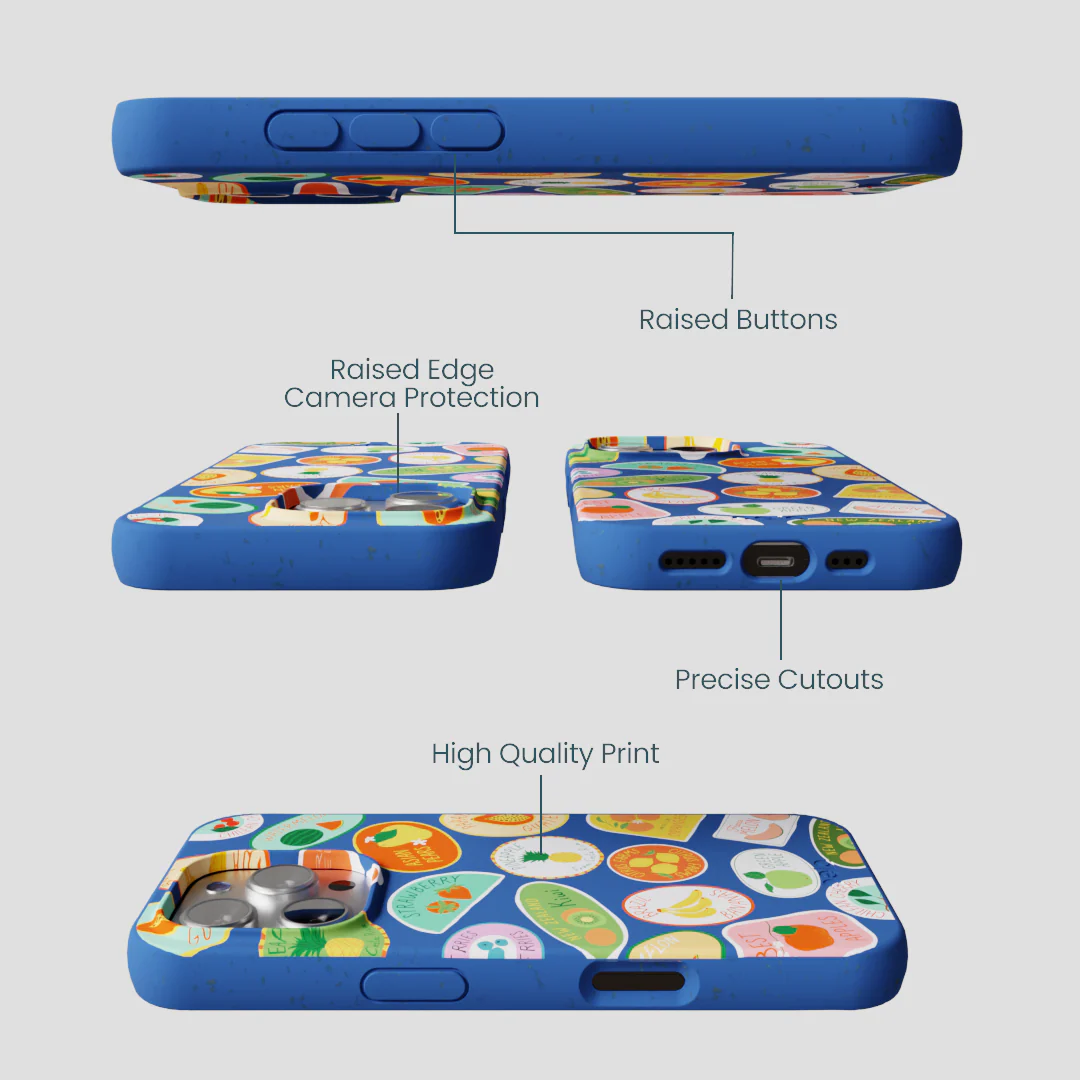 Electric Blue Frutti Club iPhone 16 Pro Case - Image 3