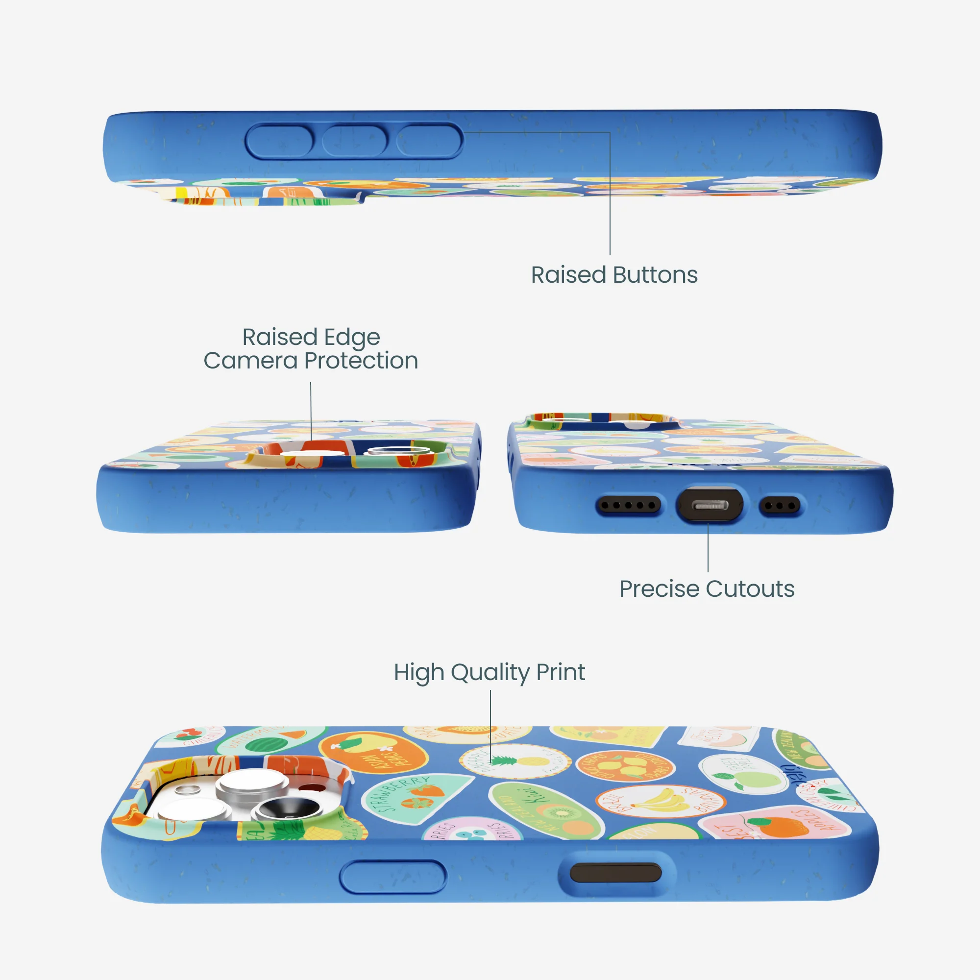 Electric Blue Frutti Club iPhone 16 Pro Max Case - Image 3