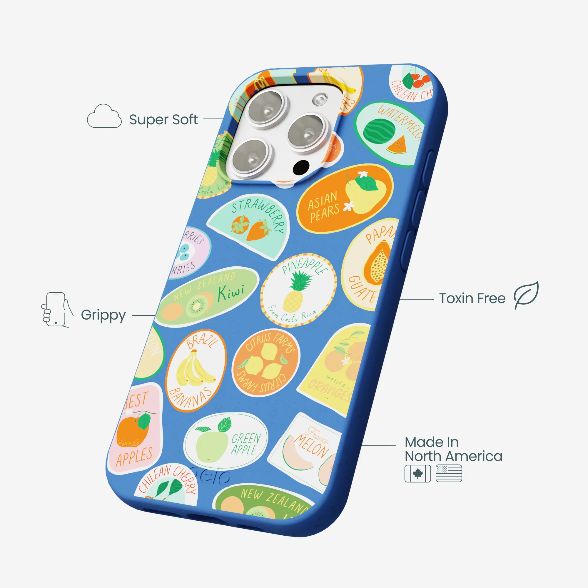 Electric Blue Frutti Club iPhone 16 Pro Max Case - Image 4