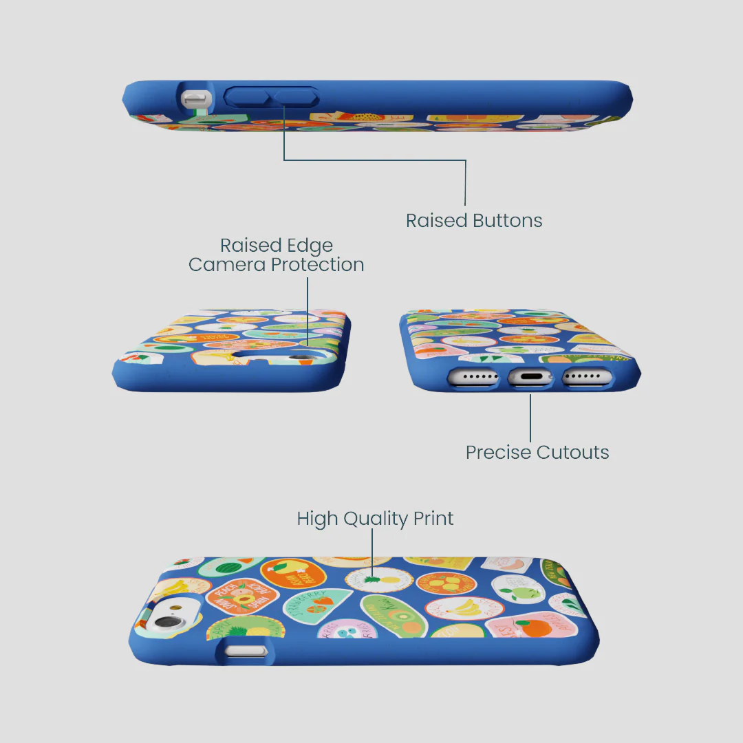 Electric Blue Frutti Club iPhone 6/6s/7/8/SE Case - Image 3