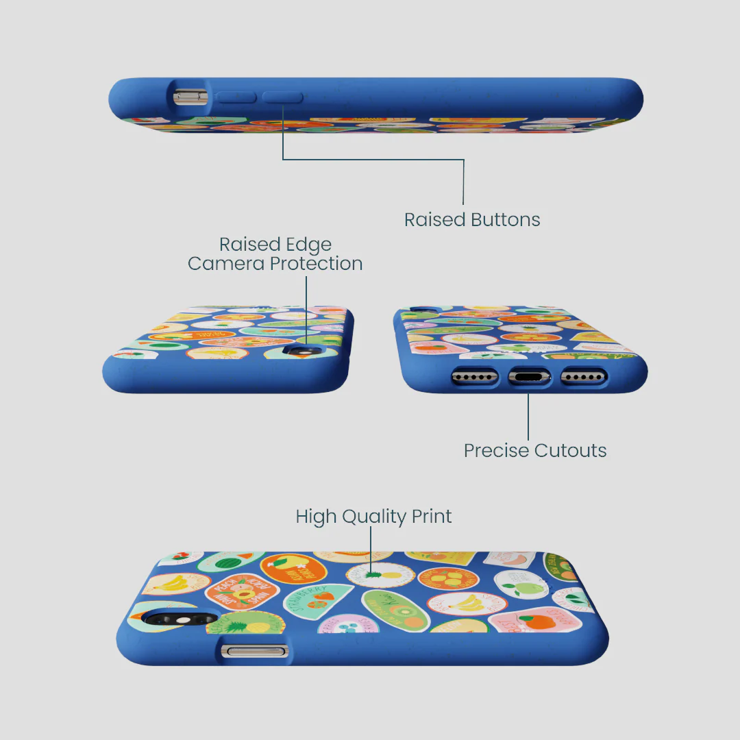 Electric Blue Frutti Club iPhone XR Case - Image 3