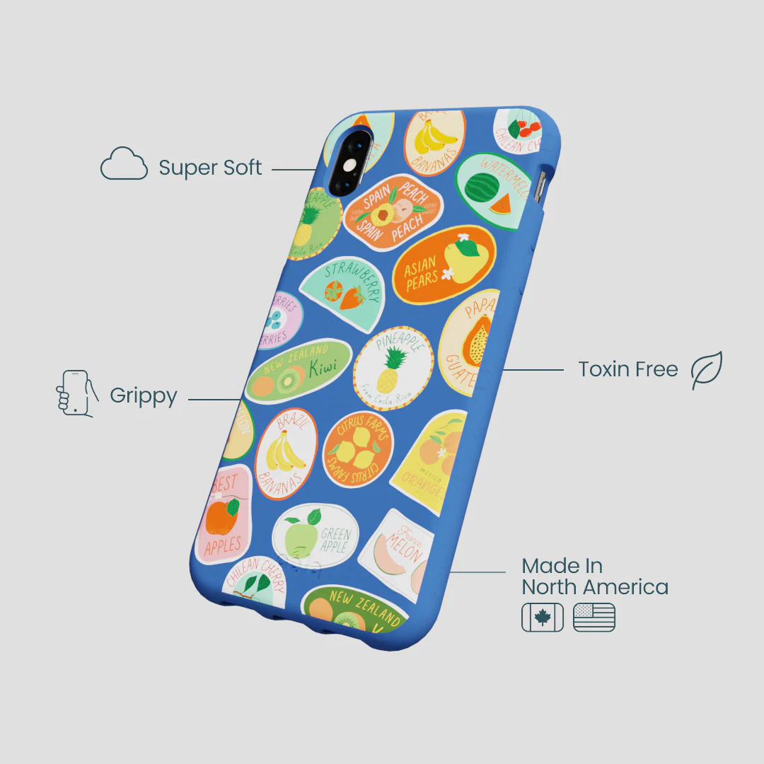 Electric Blue Frutti Club iPhone XR Case - Image 4