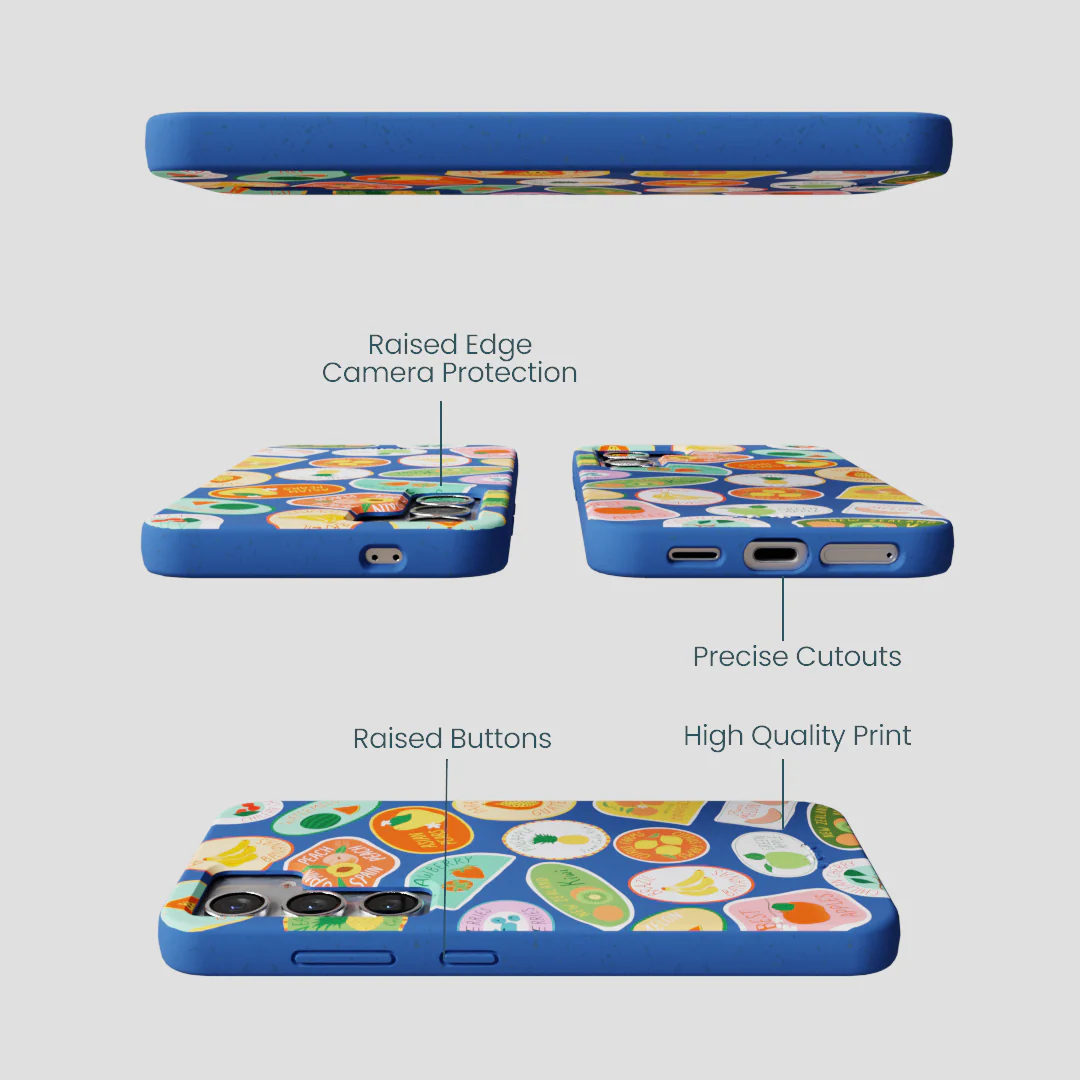 Electric Blue Frutti Club Samsung Galaxy S25 Case - Image 3