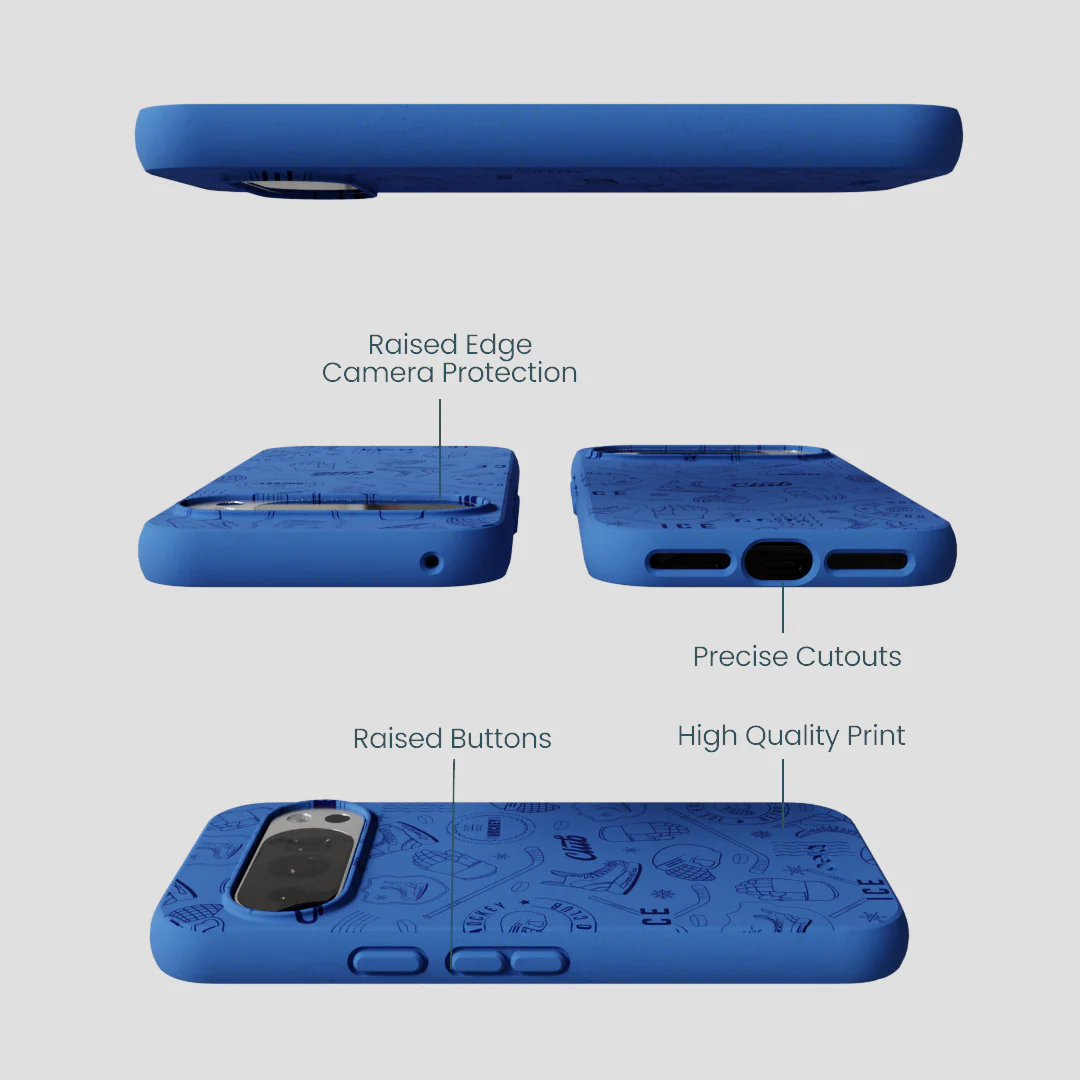 Electric Blue Hockey Postage Google Pixel 10/10 Pro Case - Image 3