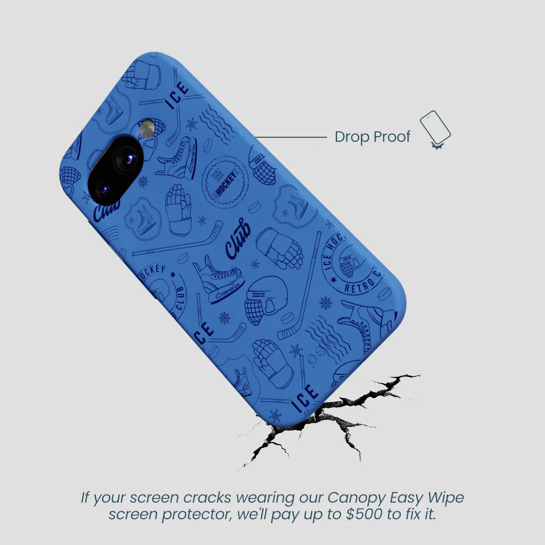 Electric Blue Hockey Postage Google Pixel 9a Case - Image 4