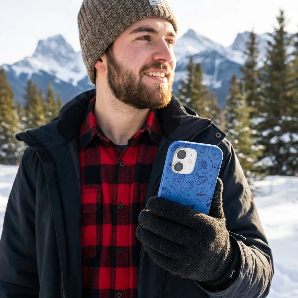 Electric Blue Hockey Postage iPhone 16e/17e Case - Image 2