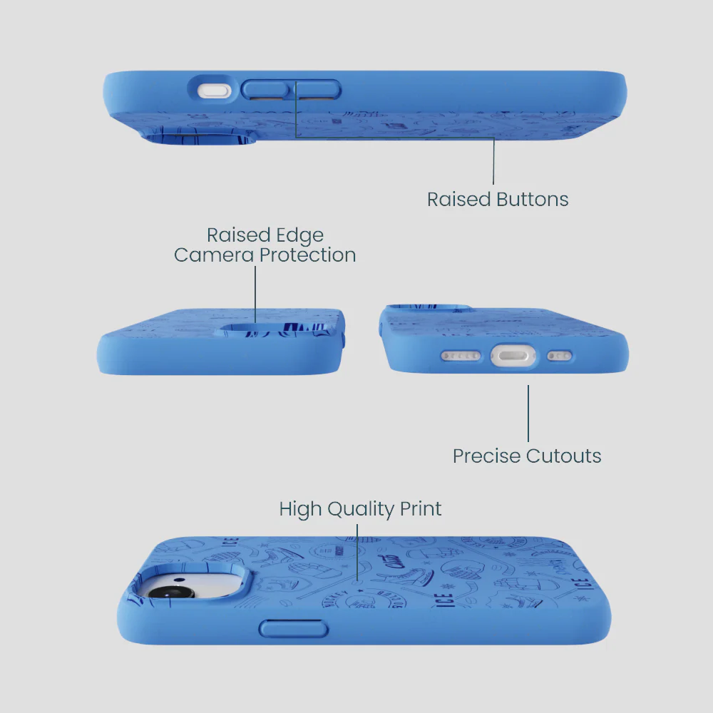 Electric Blue Hockey Postage iPhone 16e/17e Case - Image 3