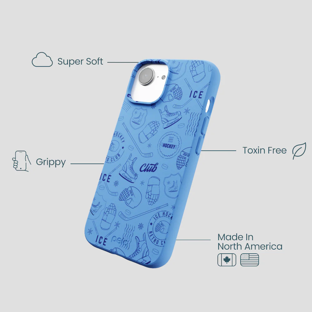 Electric Blue Hockey Postage iPhone 16e/17e Case - Image 4