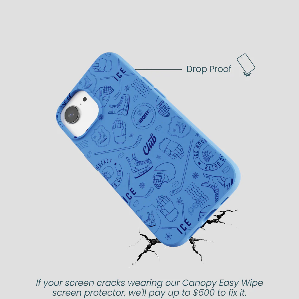 Electric Blue Hockey Postage iPhone 16e/17e Case - Image 5