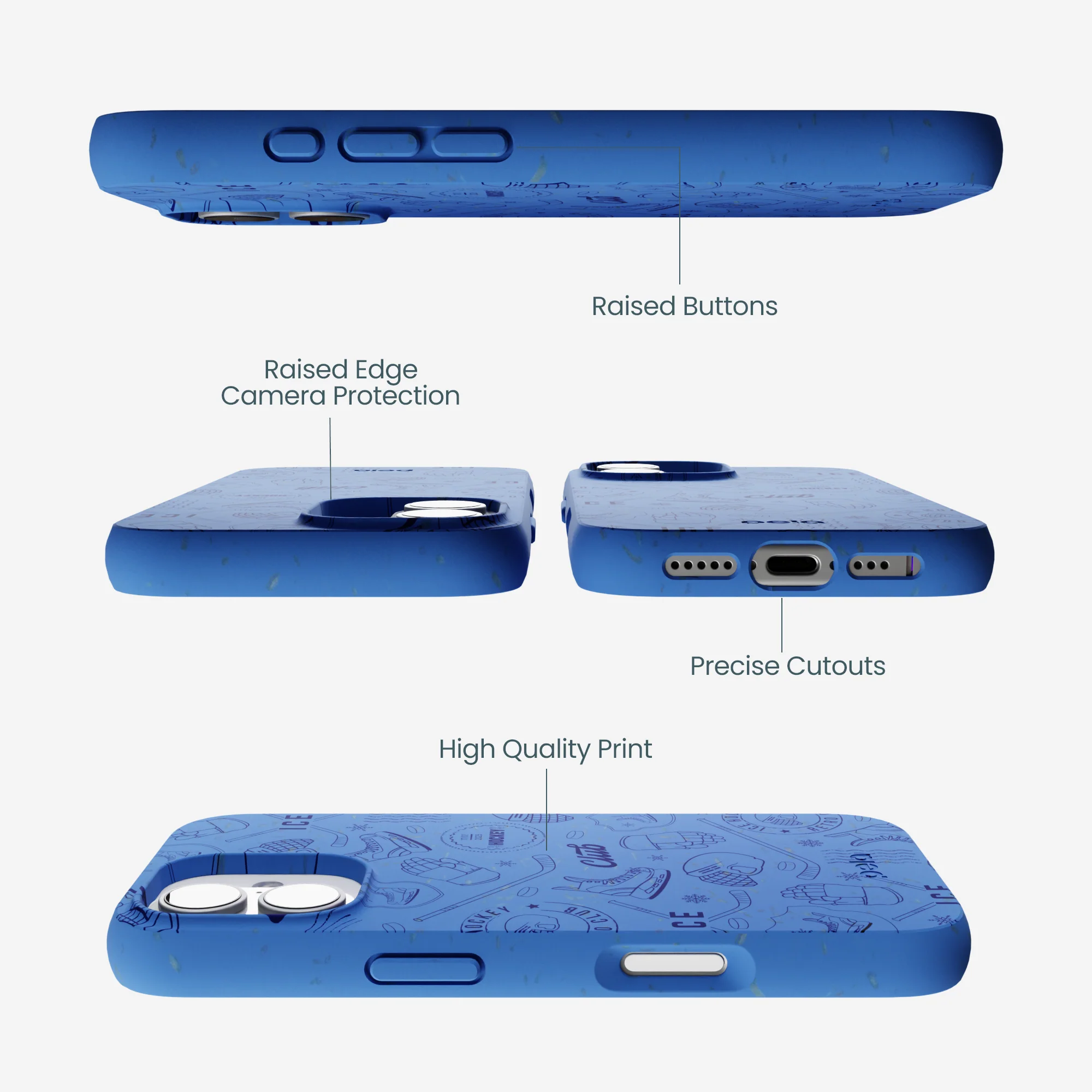 Electric Blue Hockey Postage iPhone 17 Case - Image 3