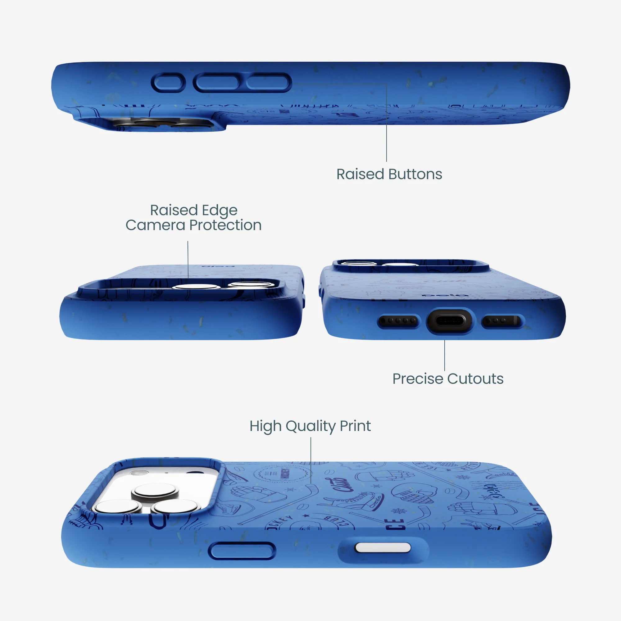 Electric Blue Hockey Postage iPhone 17 Pro Case - Image 3