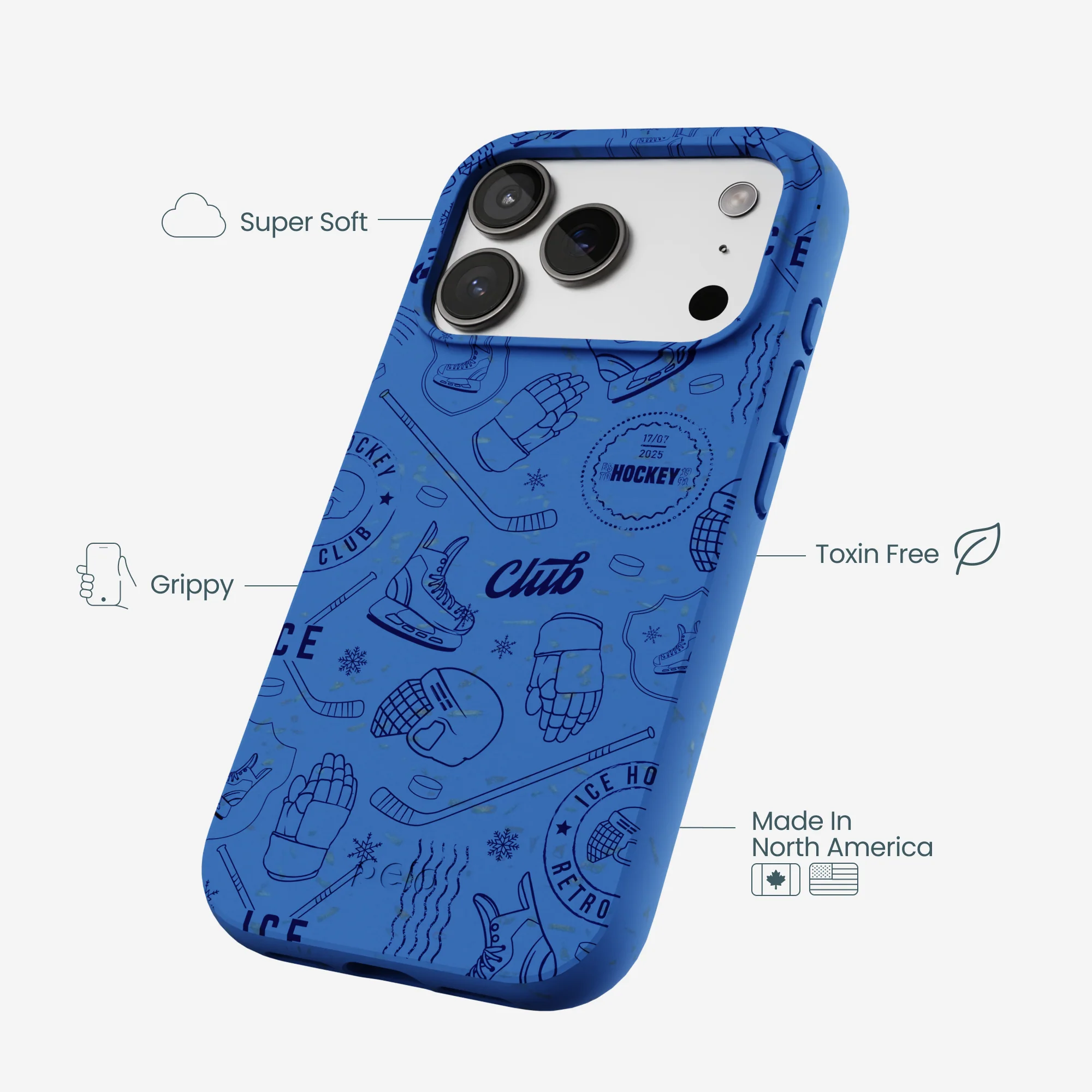 Electric Blue Hockey Postage iPhone 17 Pro Case - Image 4