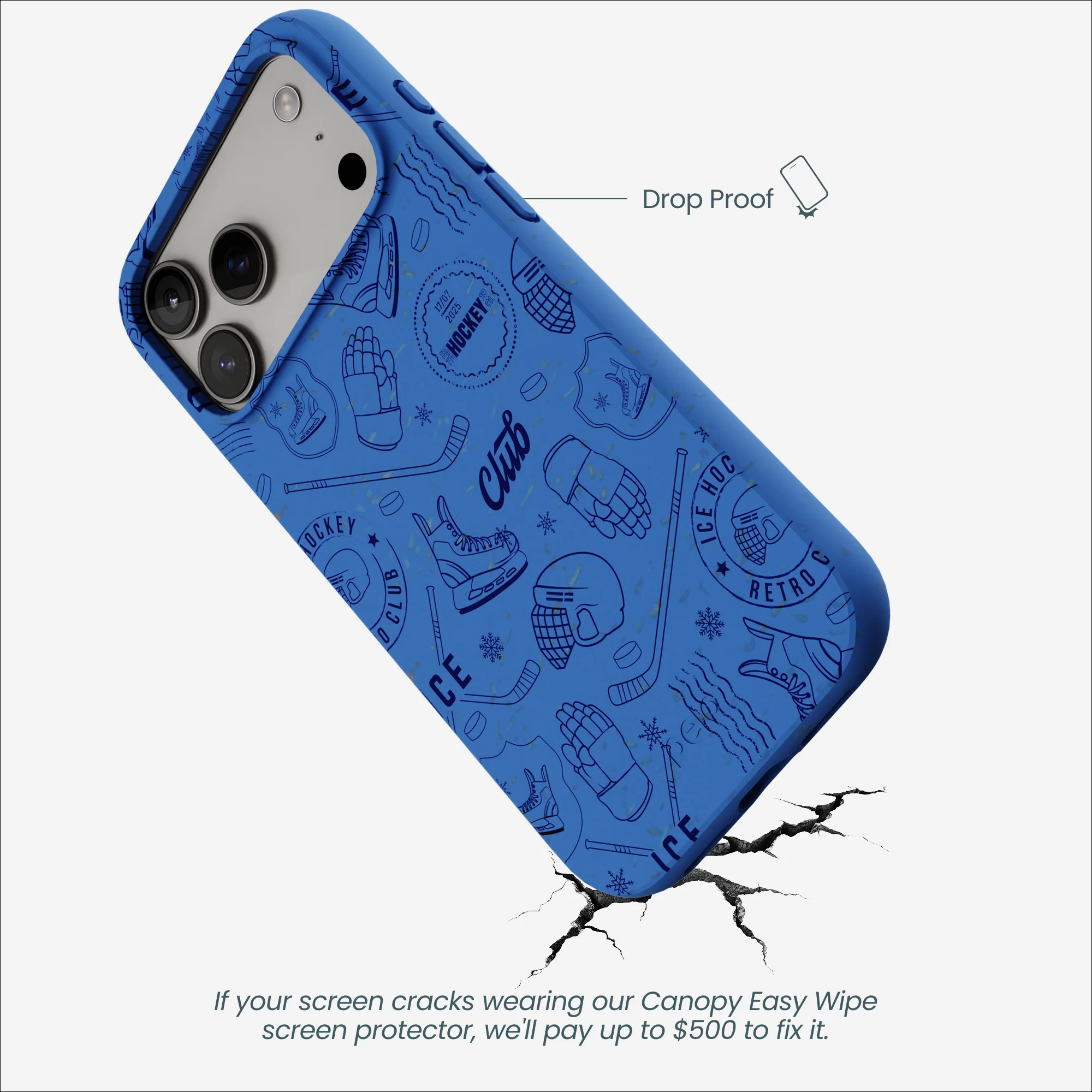 Electric Blue Hockey Postage iPhone 17 Pro Max Case - Image 5