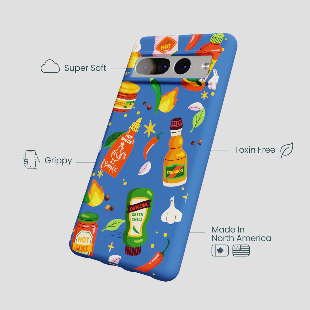 Electric Blue Hot Stuff Google Pixel 7 Pro Case - Image 4