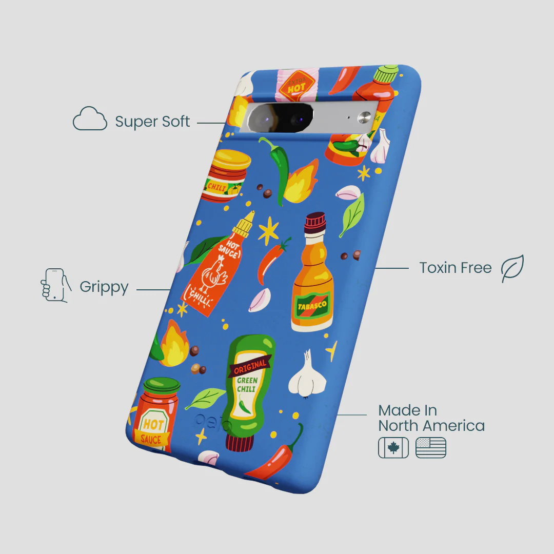 Electric Blue Hot Stuff Google Pixel 7a Case - Image 4