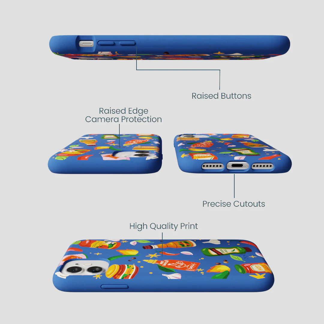 Electric Blue Hot Stuff iPhone 11 Case - Image 3