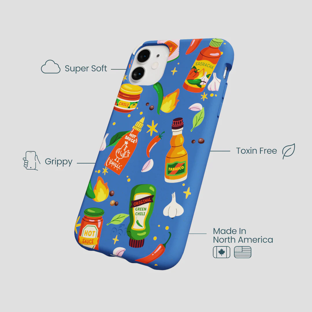 Electric Blue Hot Stuff iPhone 11 Case - Image 4