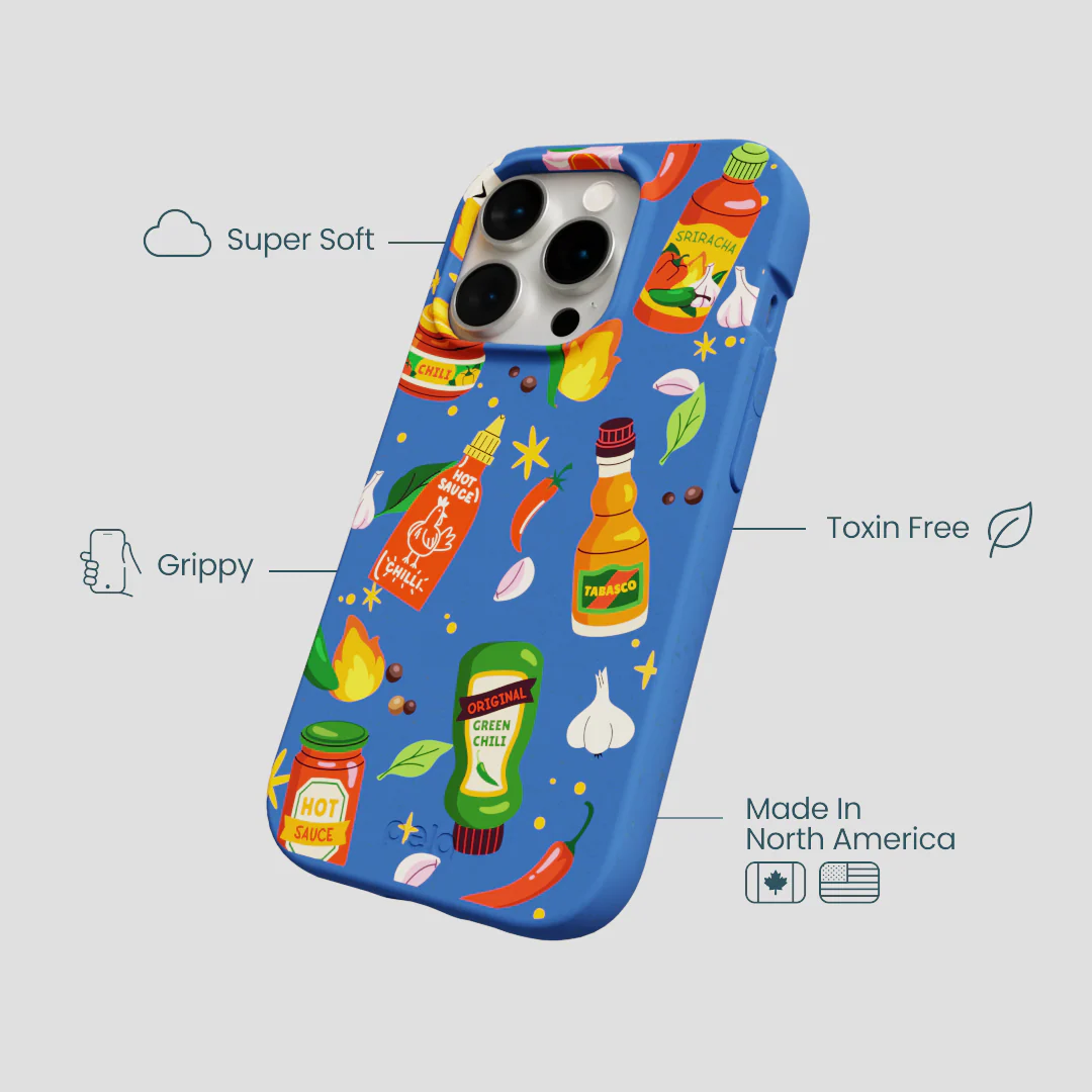 Electric Blue Hot Stuff iPhone 14 Pro Case - Image 4