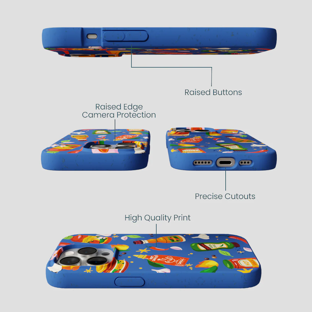 Electric Blue Hot Stuff iPhone 15 Pro Case - Image 3