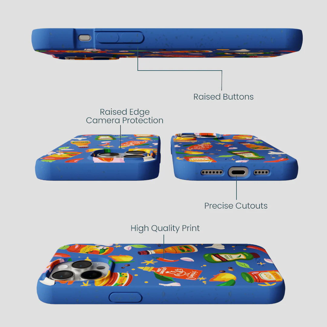 Electric Blue Hot Stuff iPhone 15 Pro Max Case - Image 3