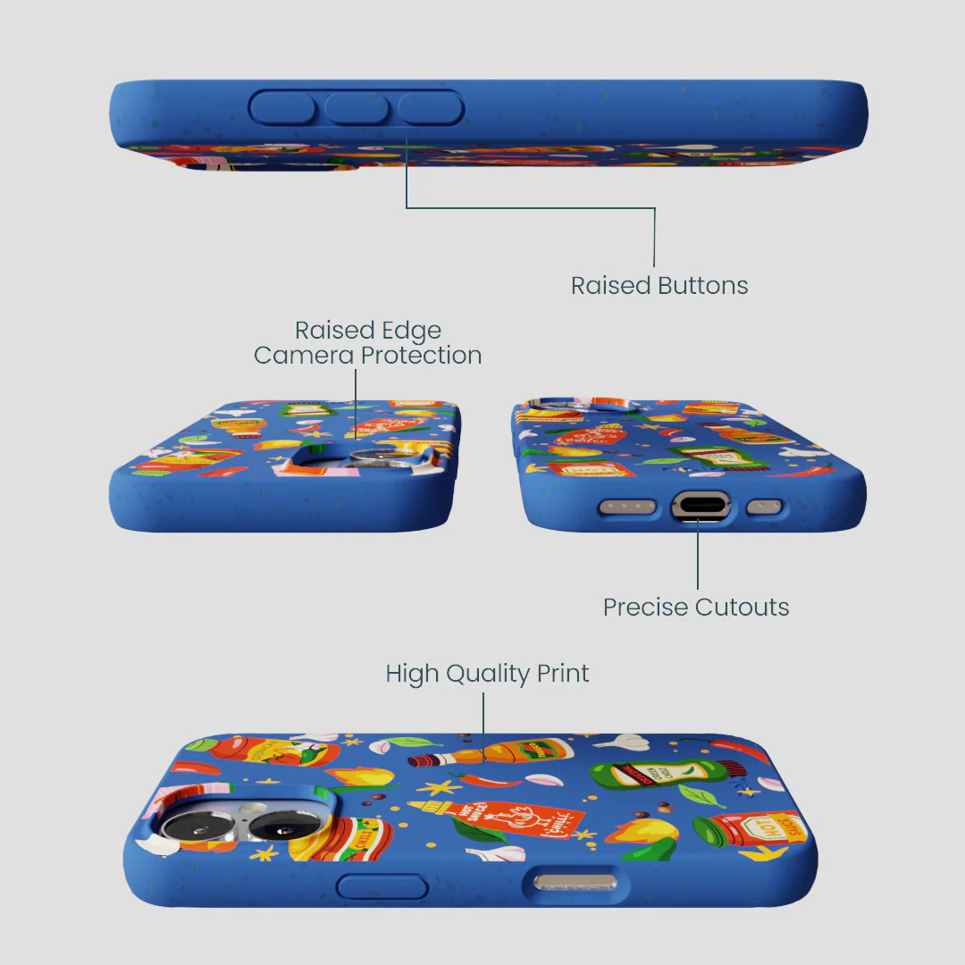 Electric Blue Hot Stuff iPhone 16 Case - Image 3