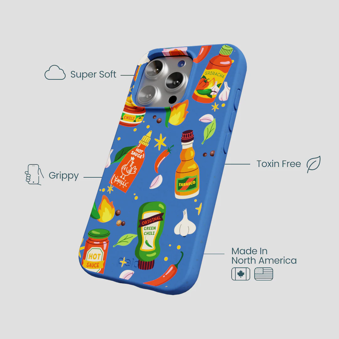 Electric Blue Hot Stuff iPhone 16 Pro Case - Image 4