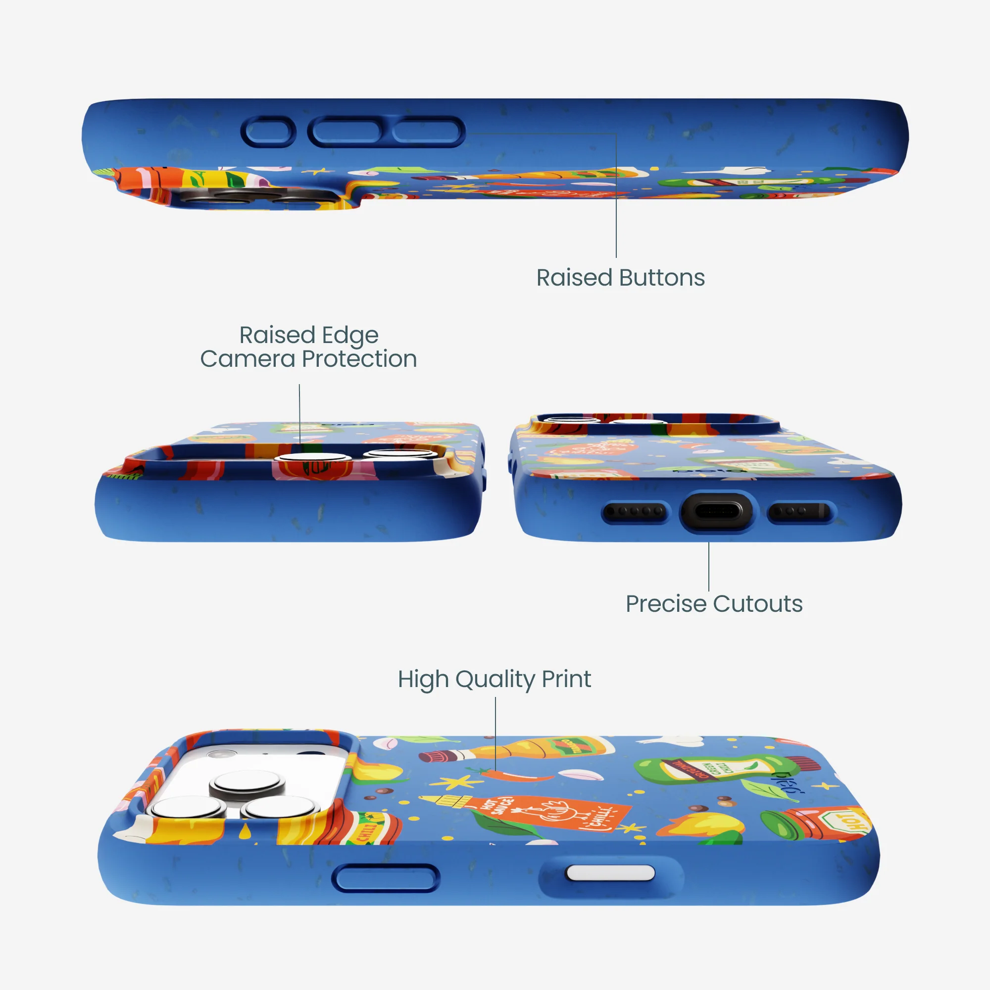 Electric Blue Hot Stuff iPhone 17 Pro Case - Image 3