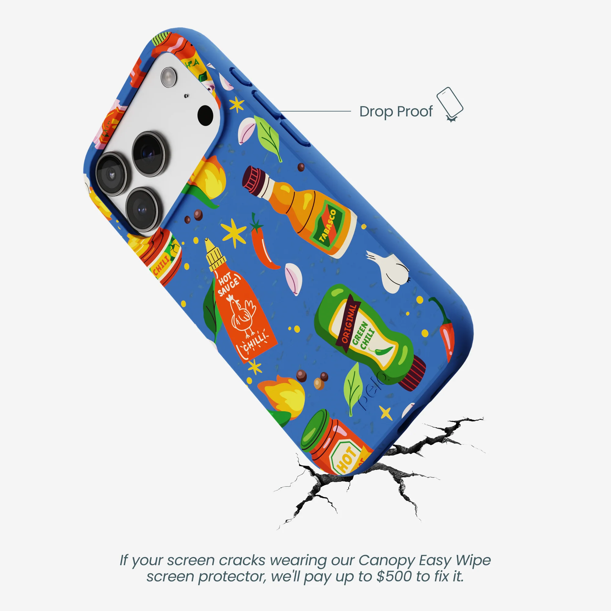 Electric Blue Hot Stuff iPhone 17 Pro Case - Image 5