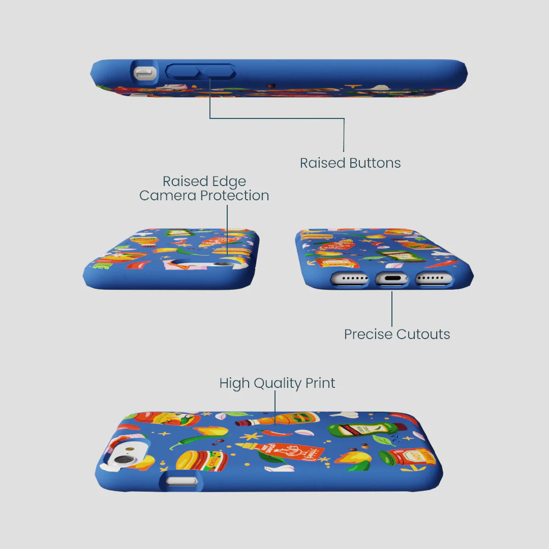 Electric Blue Hot Stuff iPhone 6/6s/7/8/SE Case - Image 3