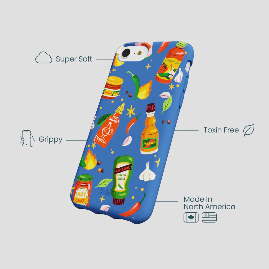 Electric Blue Hot Stuff iPhone 6/6s/7/8/SE Case - Image 4
