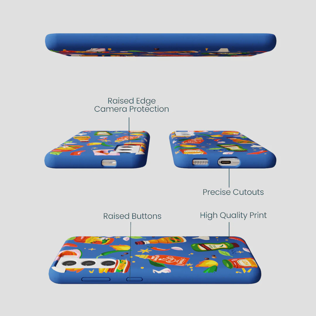 Electric Blue Hot Stuff Samsung Galaxy S21 Case - Image 3