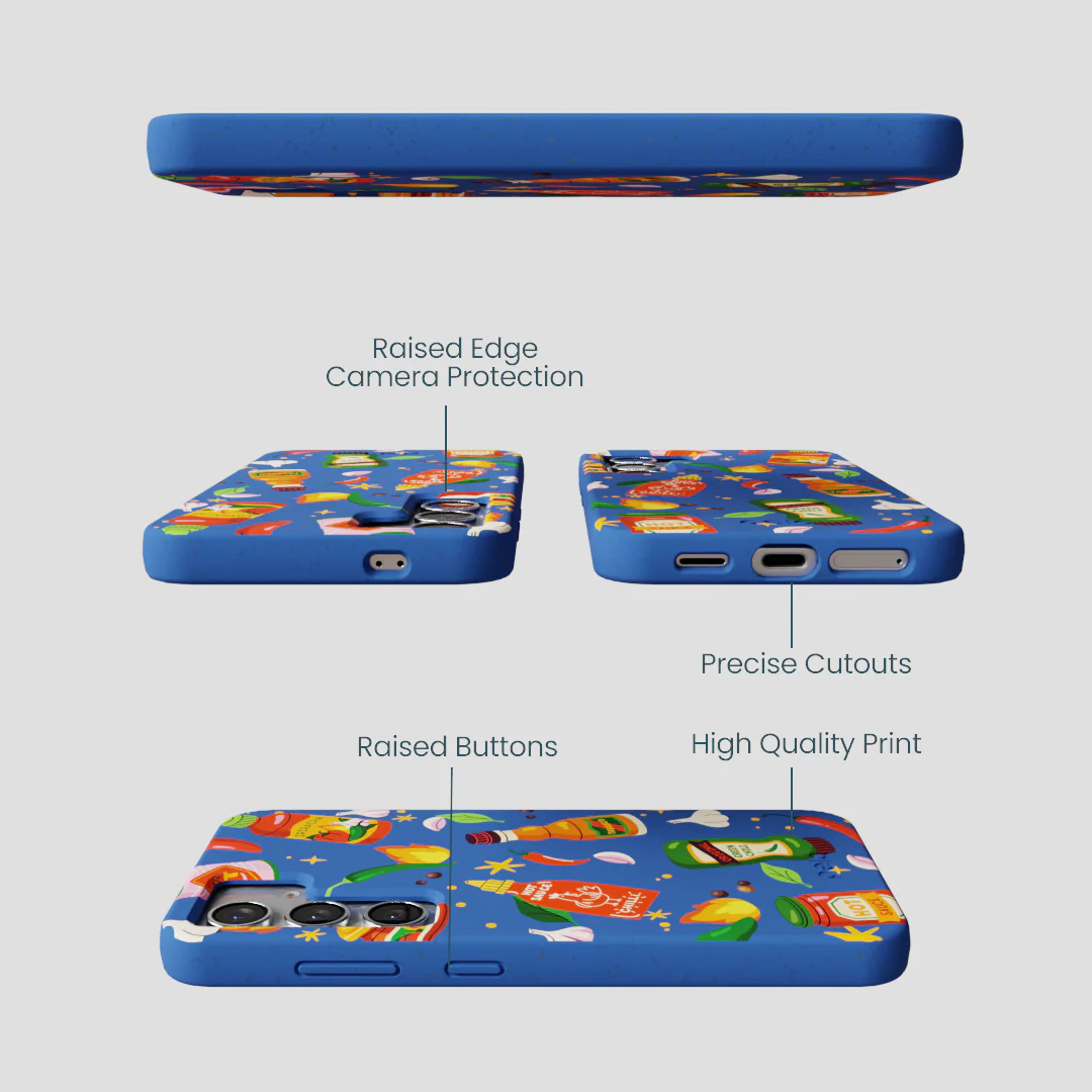 Electric Blue Hot Stuff Samsung Galaxy S25 Case - Image 3