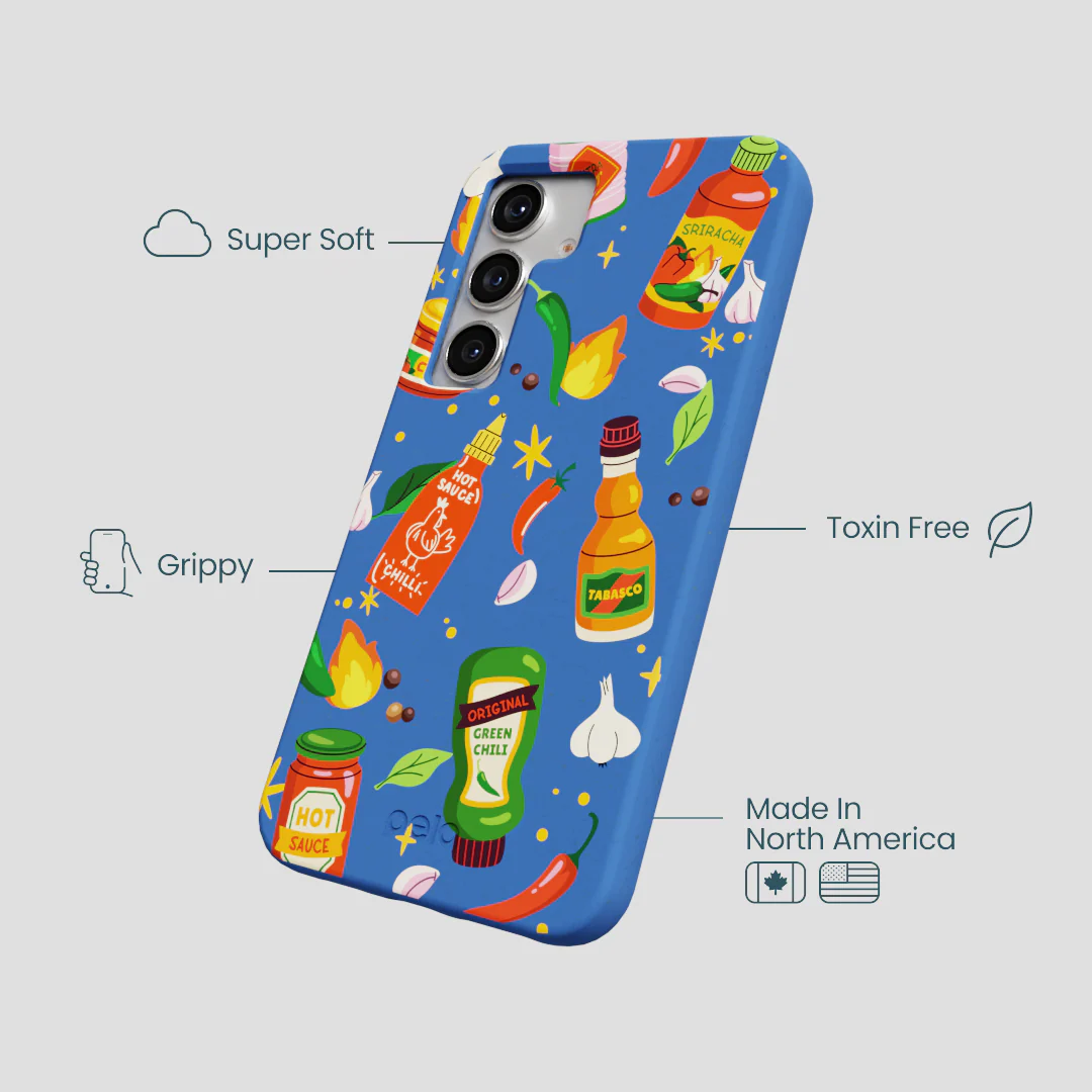 Electric Blue Hot Stuff Samsung Galaxy S25 Case - Image 4