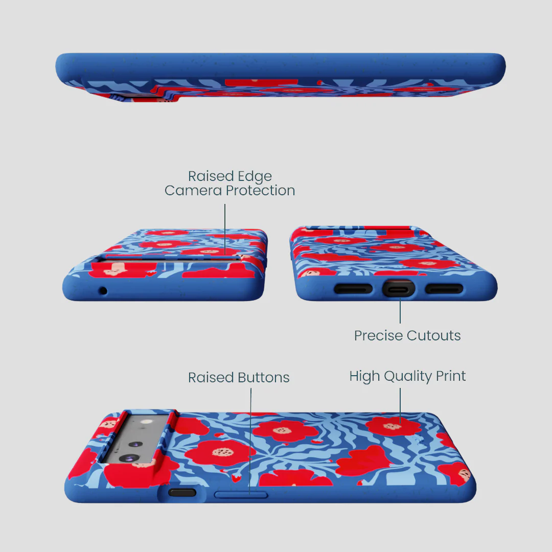 Electric Blue Indigo Ember Google Pixel 6 Case - Image 2