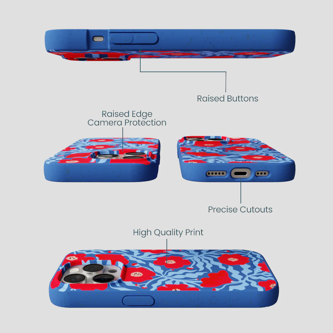 Electric Blue Indigo Ember iPhone 14 Pro Case - Image 2