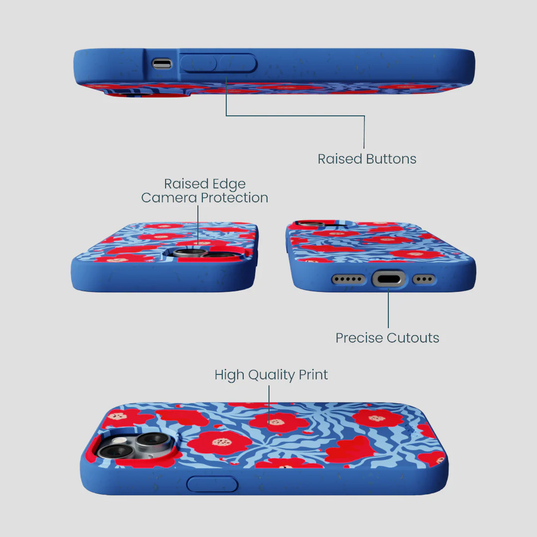 Electric Blue Indigo Ember iPhone 15 Case - Image 2
