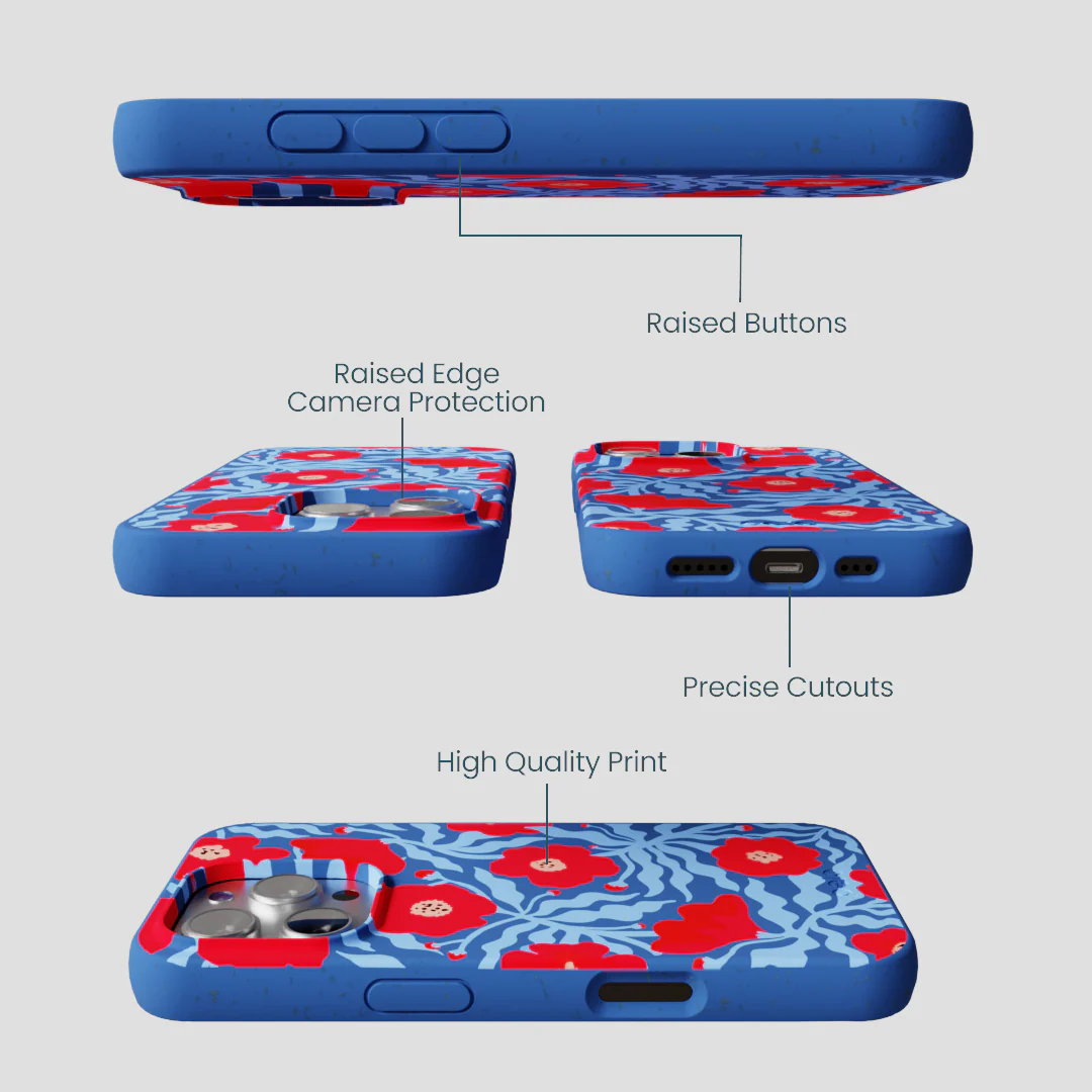 Electric Blue Indigo Ember iPhone 16 Pro Case - Image 2