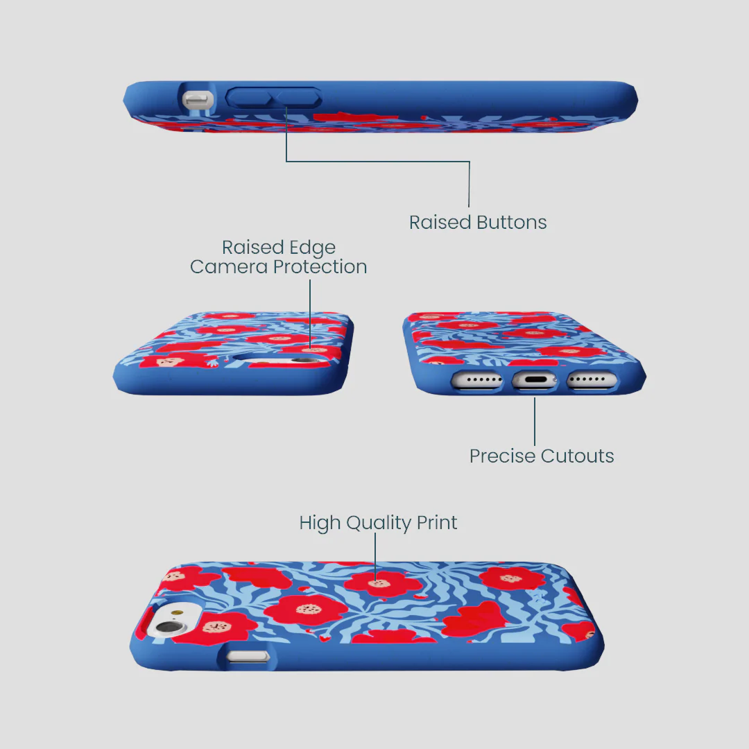 Electric Blue Indigo Ember iPhone 6/6s/7/8/SE Case - Image 2