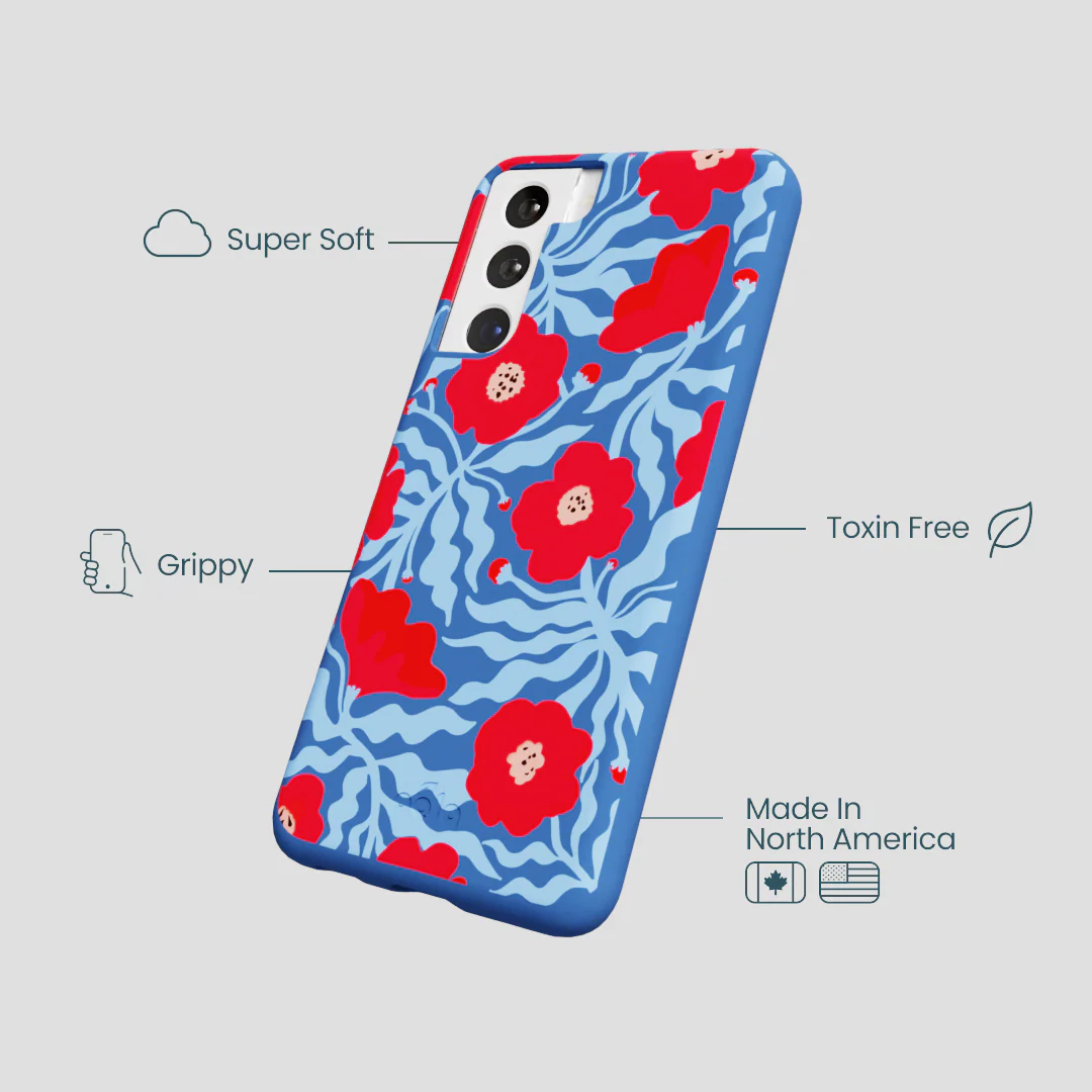 Electric Blue Indigo Ember Samsung Galaxy S22 Case - Image 3