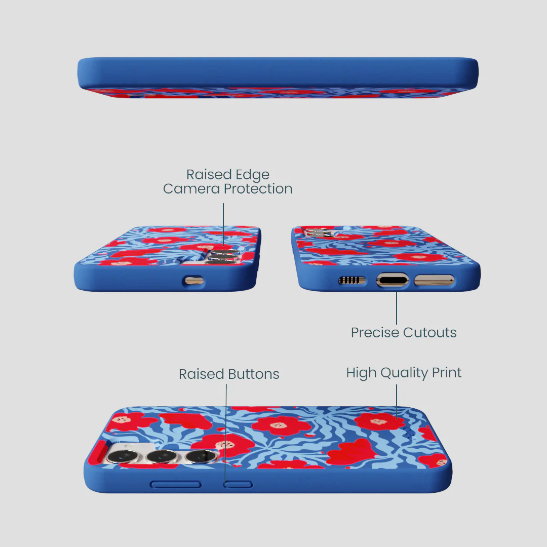 Electric Blue Indigo Ember Samsung Galaxy S23 Case - Image 2