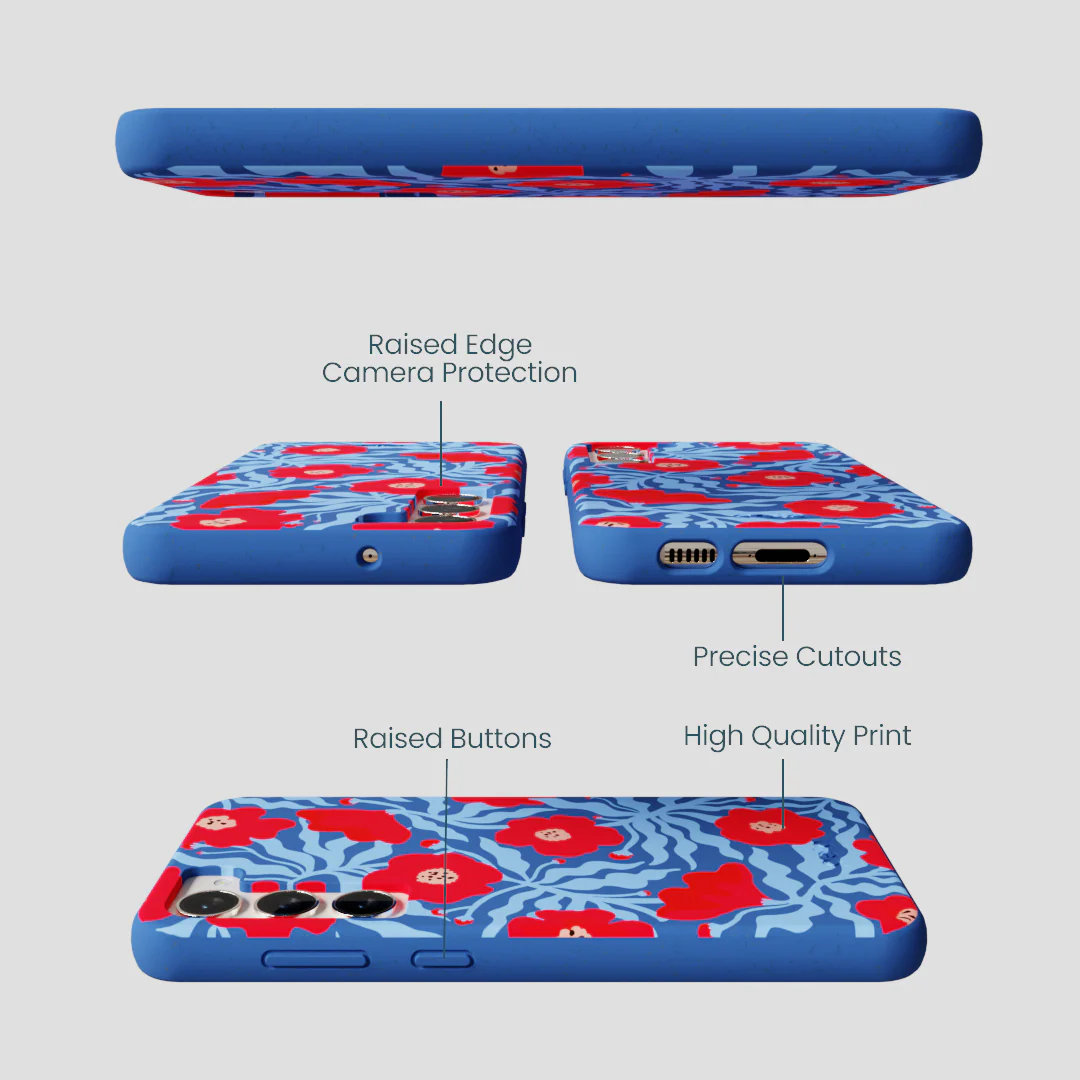 Electric Blue Indigo Ember Samsung Galaxy S23+(Plus) Case - Image 2