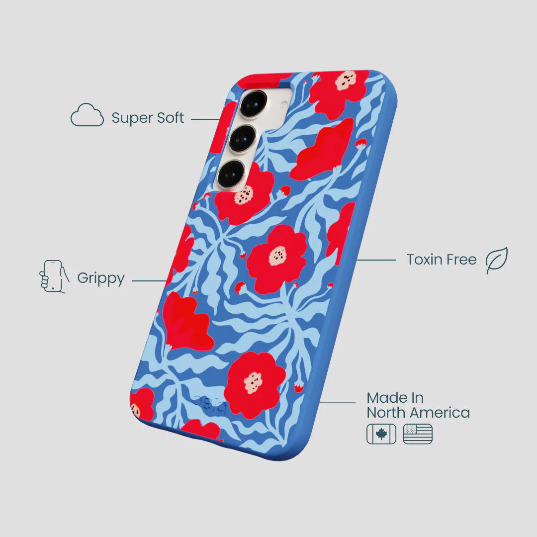 Electric Blue Indigo Ember Samsung Galaxy S24 Case - Image 3