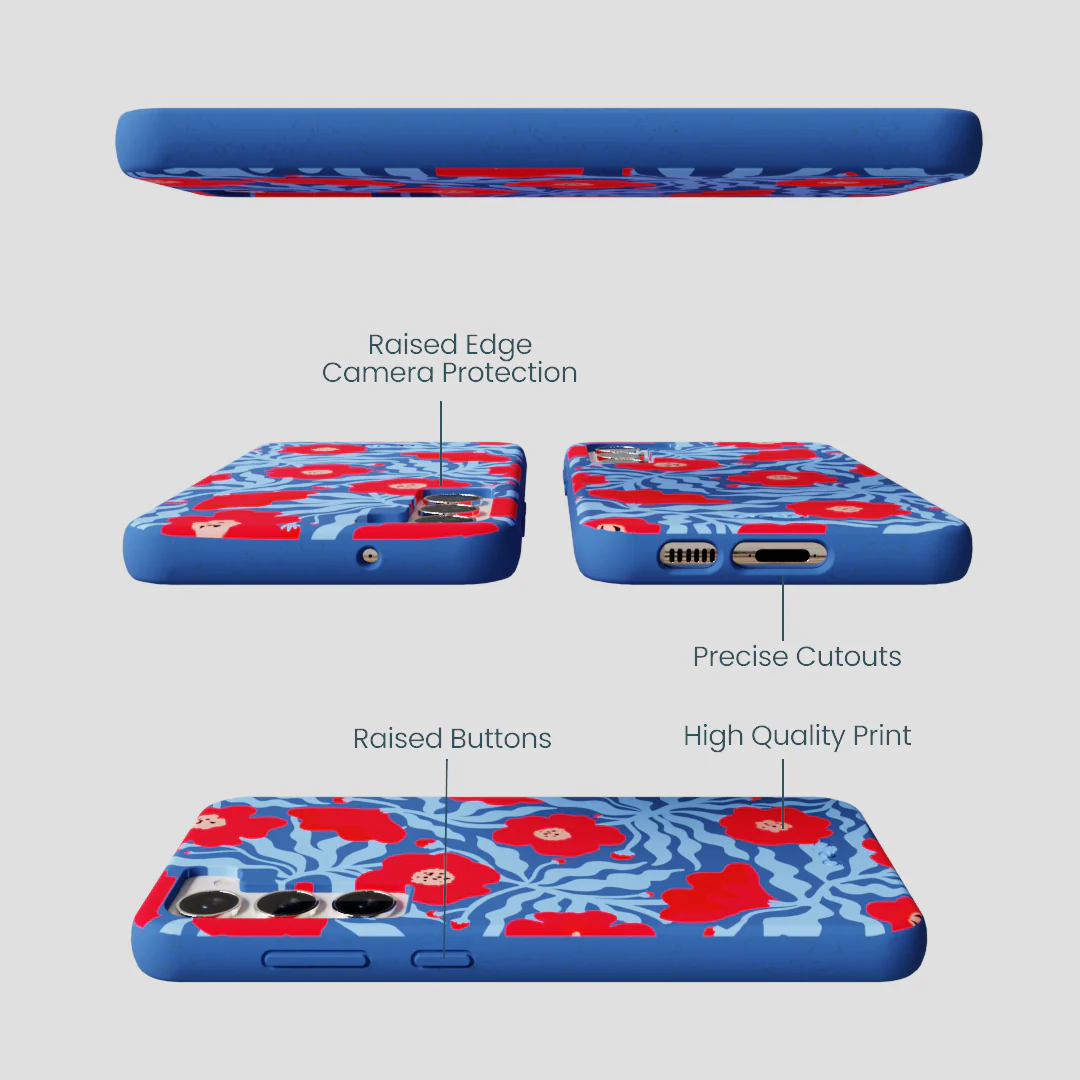 Electric Blue Indigo Ember Samsung Galaxy S24+(Plus) Case - Image 2
