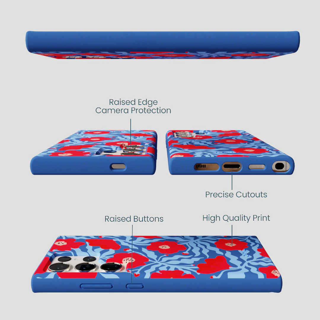 Electric Blue Indigo Ember Samsung Galaxy S24 Ultra Case - Image 2