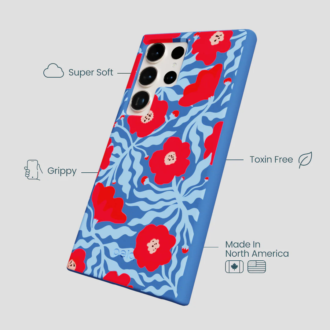 Electric Blue Indigo Ember Samsung Galaxy S24 Ultra Case - Image 3