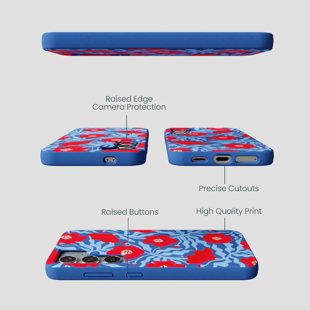 Electric Blue Indigo Ember Samsung Galaxy S25 Case - Image 2