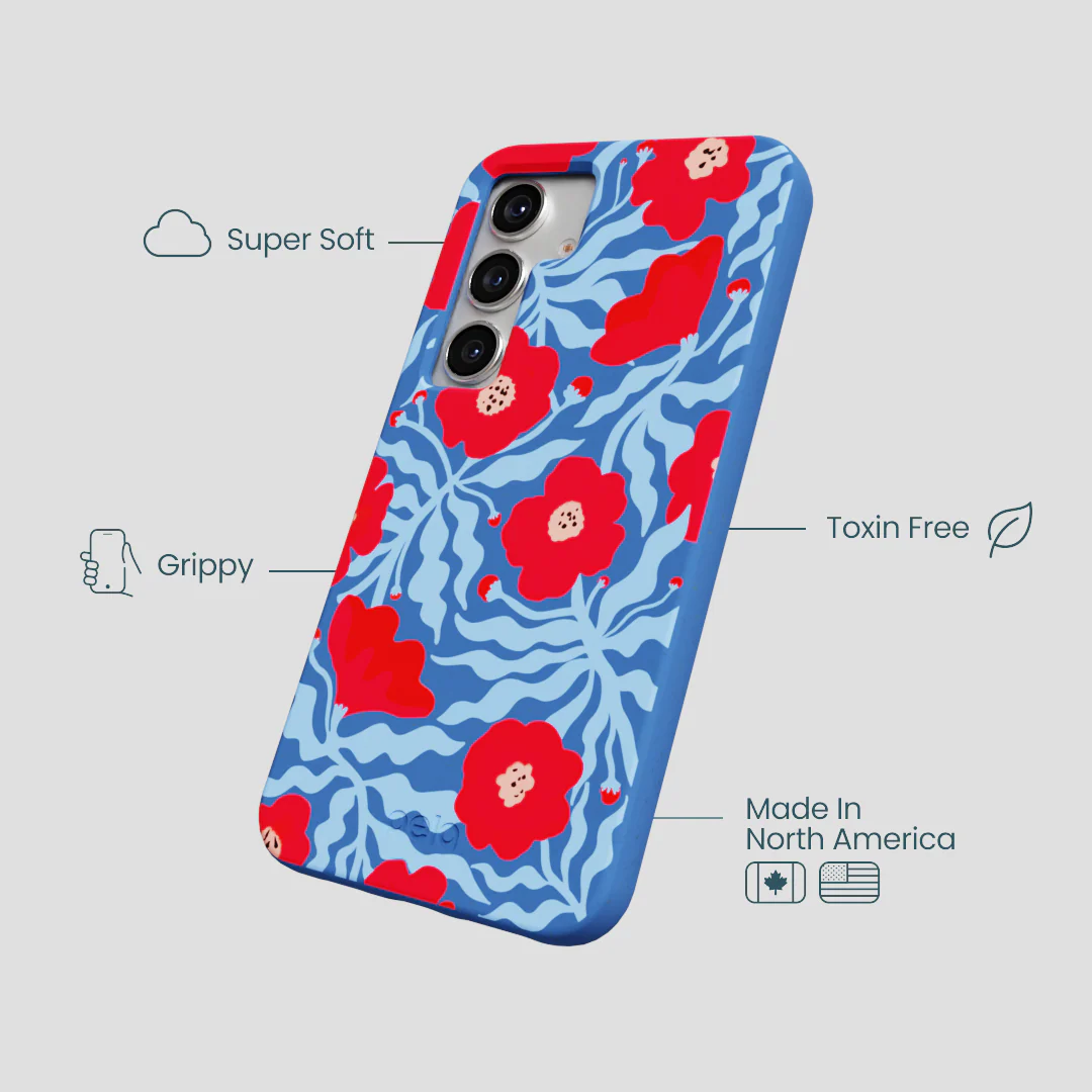 Electric Blue Indigo Ember Samsung Galaxy S25 Case - Image 3