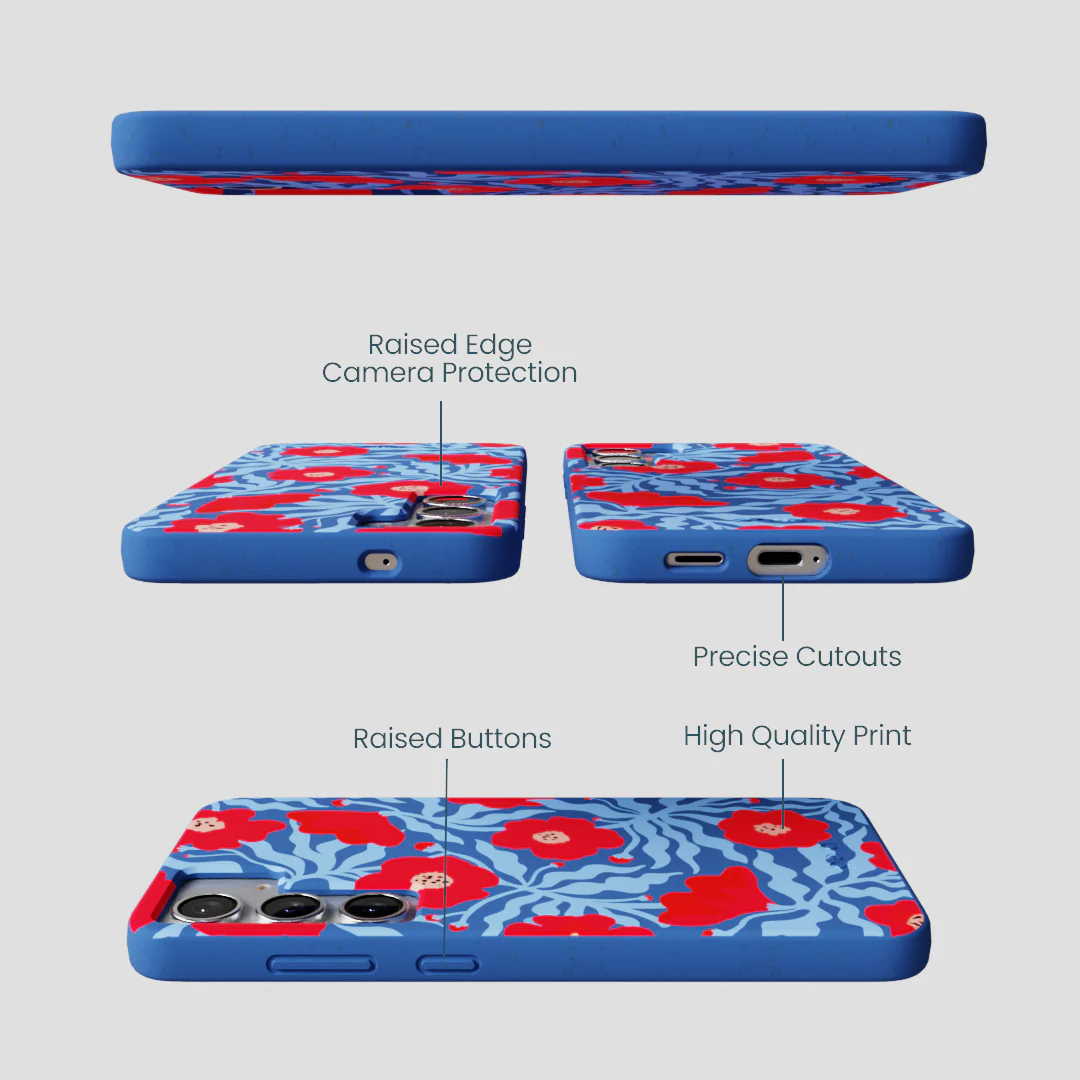 Electric Blue Indigo Ember Samsung Galaxy S25+(Plus) Case - Image 2